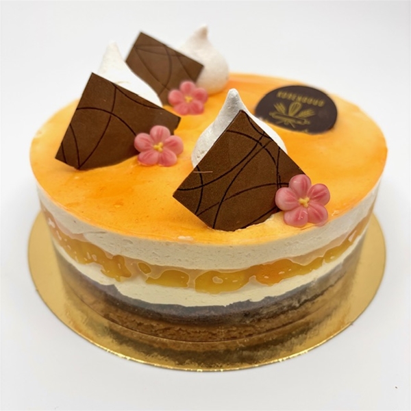 Perzik witte chocolade taartje 6-8p